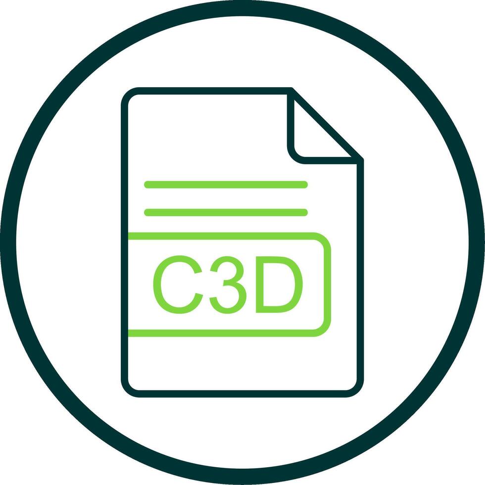 c3d file formato linea cerchio icona design vettore