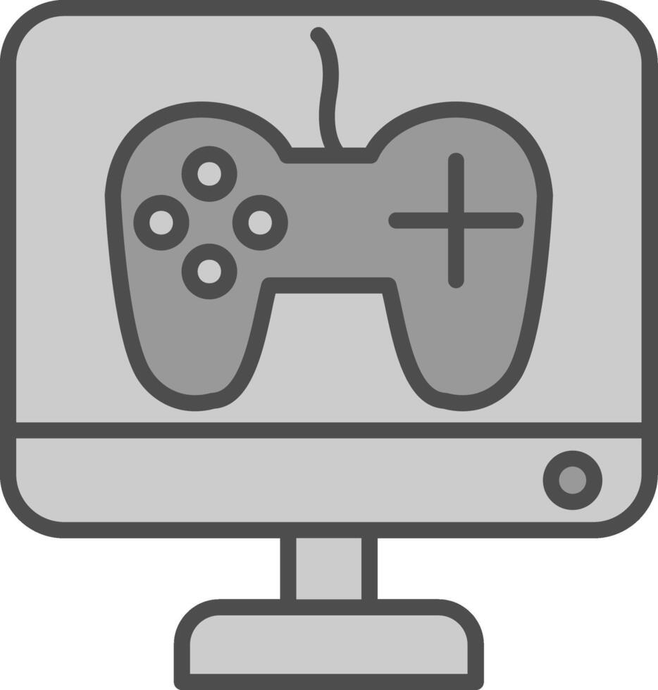 gioco sviluppo linea pieno in scala di grigi icona design vettore