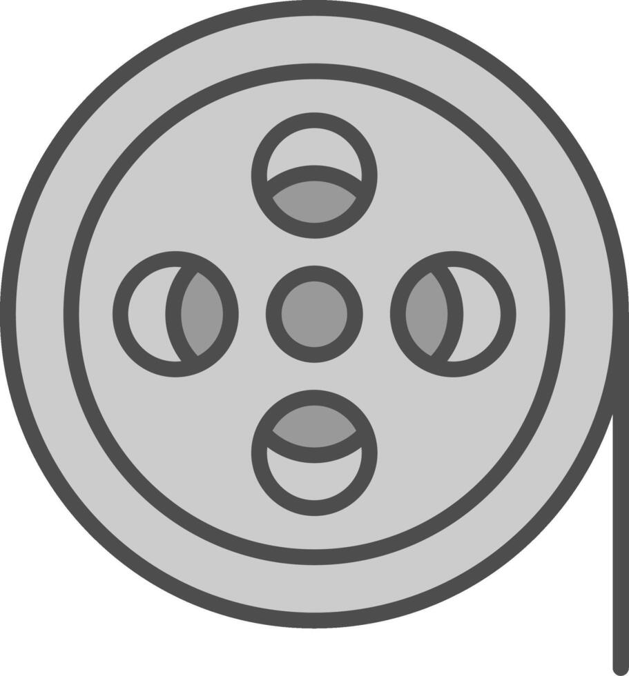 bobina linea pieno in scala di grigi icona design vettore