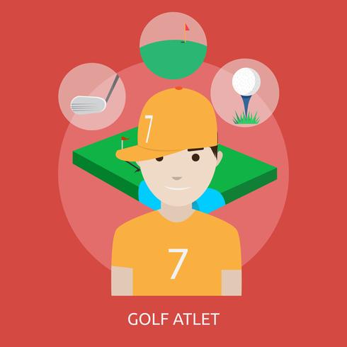 Progettazione dell&#39;illustrazione concettuale dell&#39;atleta di golf vettore