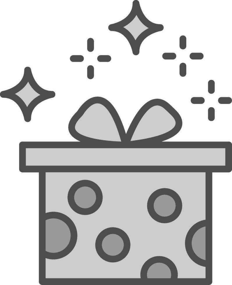 regalo scatola linea pieno in scala di grigi icona design vettore