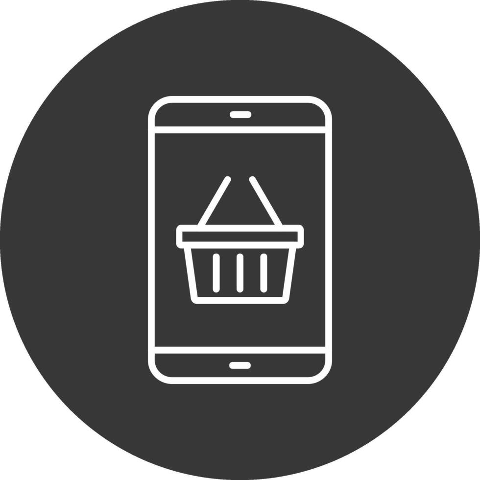 shopping applicazione linea rovesciato icona design vettore