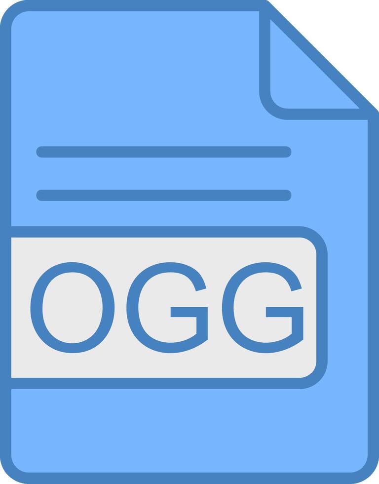 ogg file formato linea pieno blu icona vettore