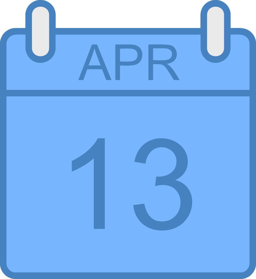aprile linea pieno blu icona vettore