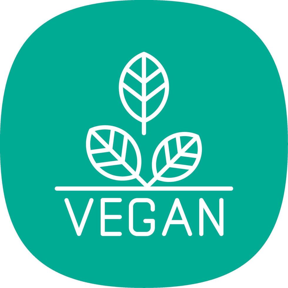 vegano linea curva icona design vettore