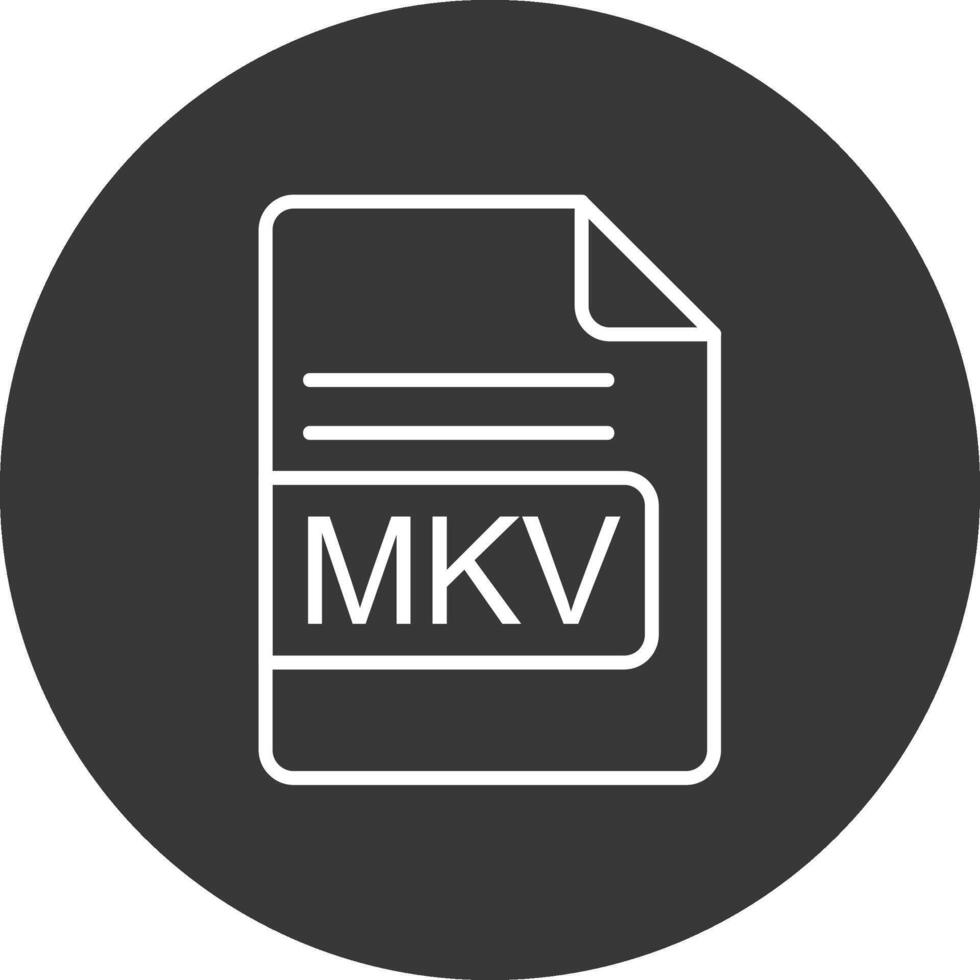 mkv file formato linea rovesciato icona design vettore
