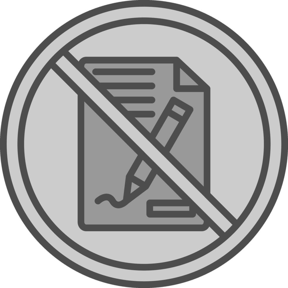 Proibito cartello linea pieno in scala di grigi icona design vettore