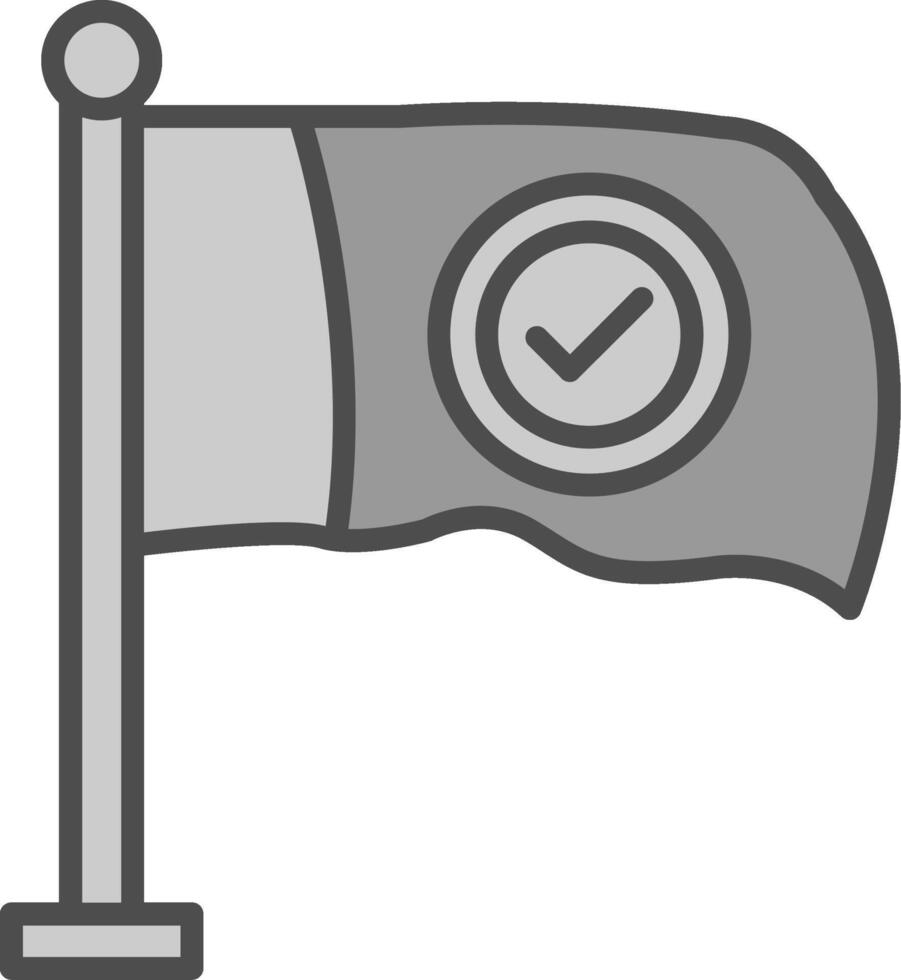 bandiera linea pieno in scala di grigi icona design vettore