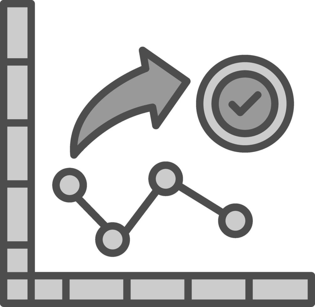 grafico linea pieno in scala di grigi icona design vettore