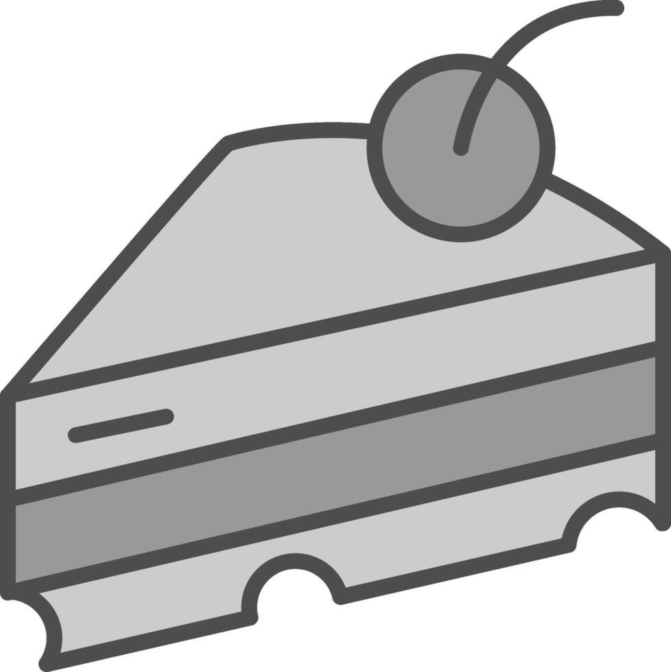 Pasticcino linea pieno in scala di grigi icona design vettore