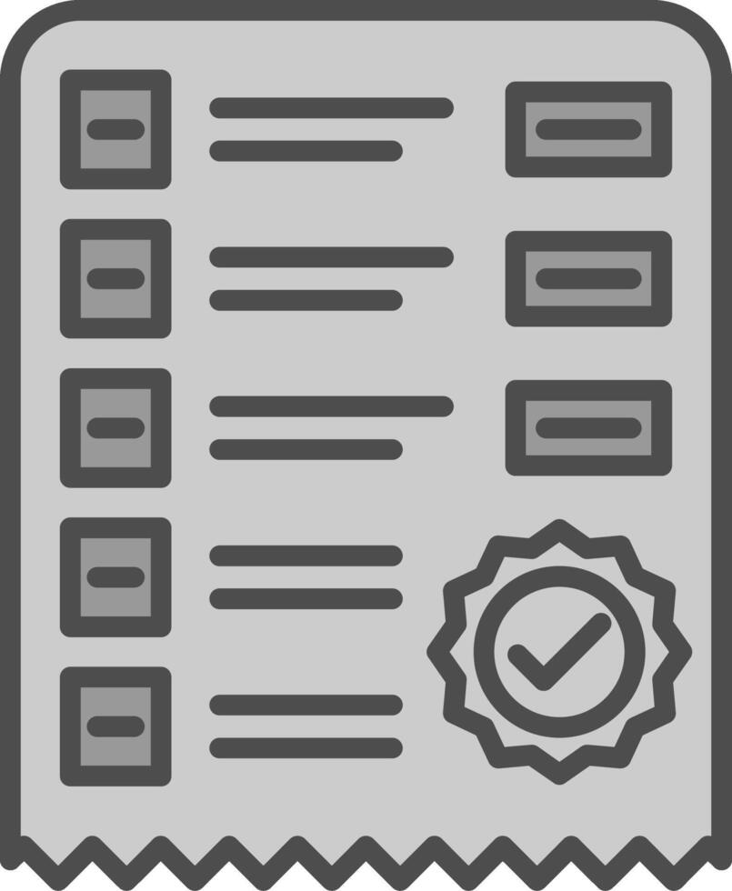 lista di controllo linea pieno in scala di grigi icona design vettore