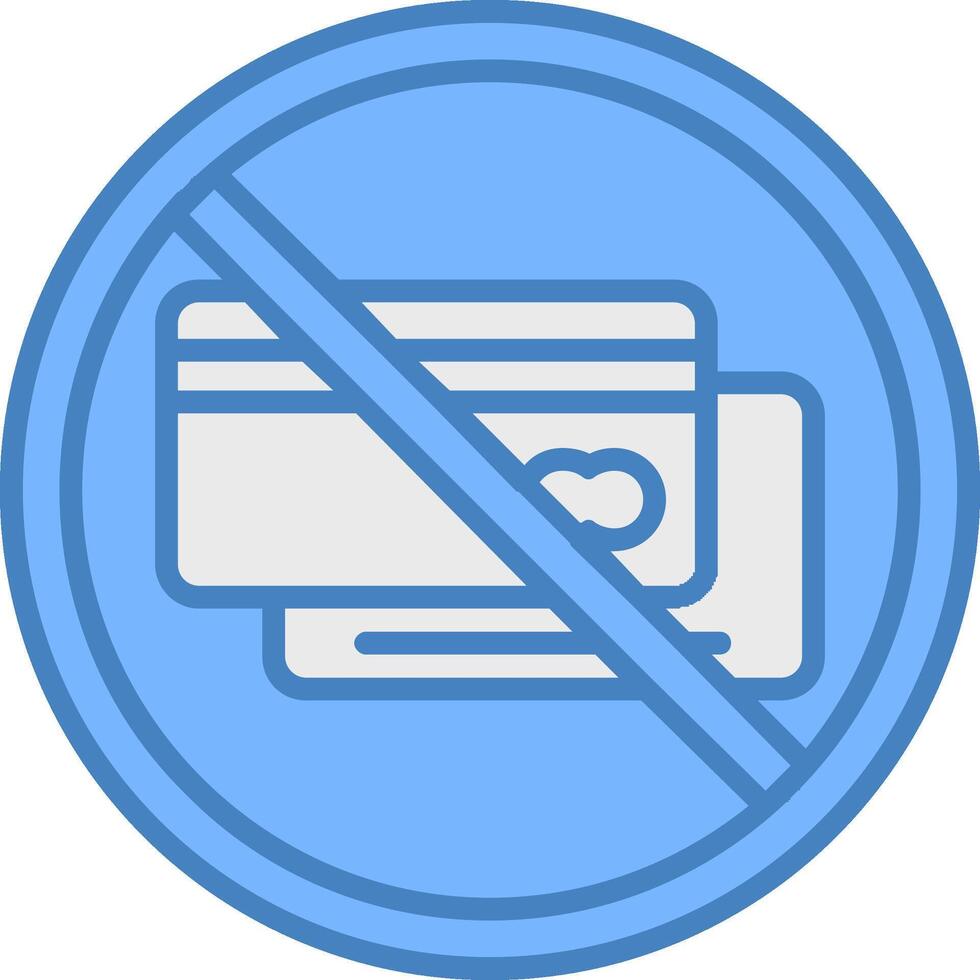 Proibito cartello linea pieno blu icona vettore