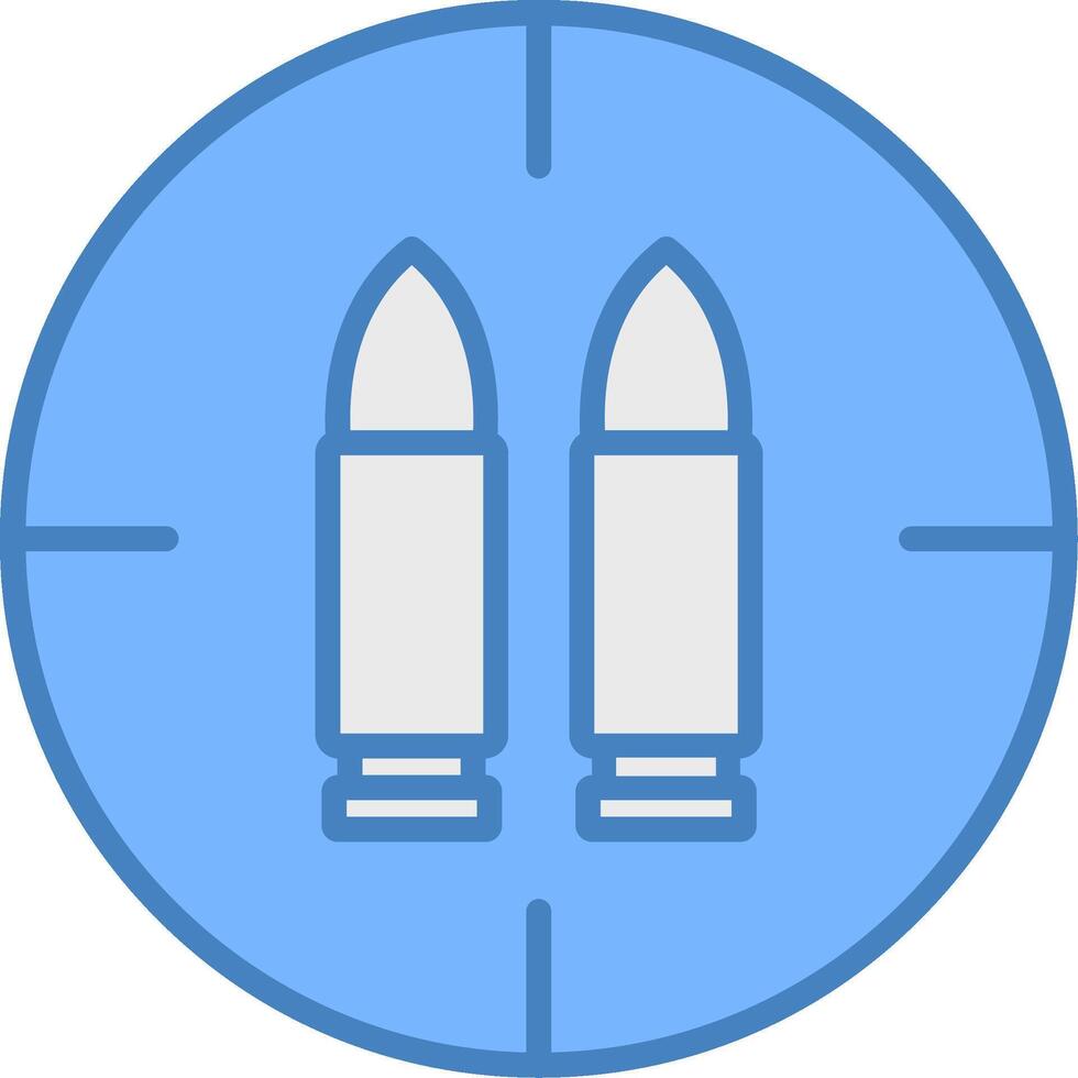munizioni linea pieno blu icona vettore