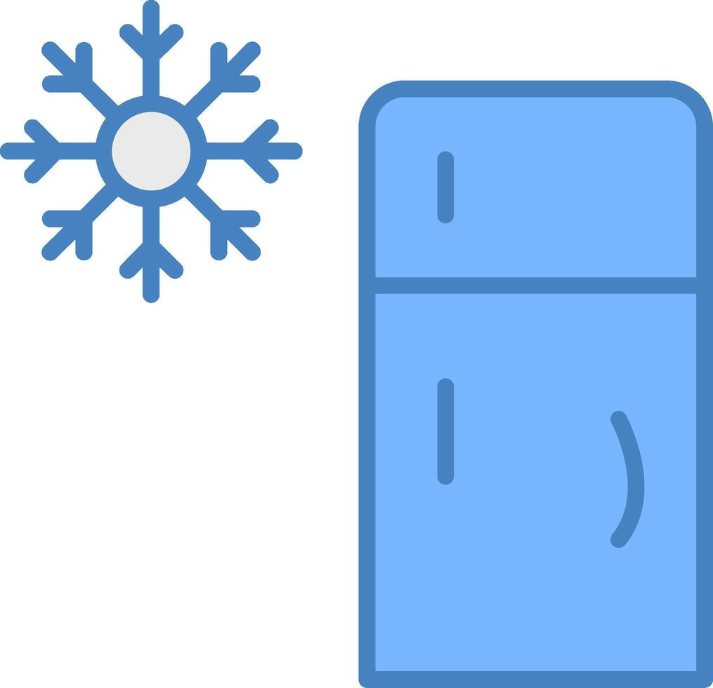 frigorifero linea pieno blu icona vettore