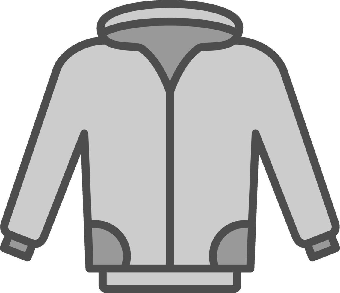 giacca linea pieno in scala di grigi icona design vettore