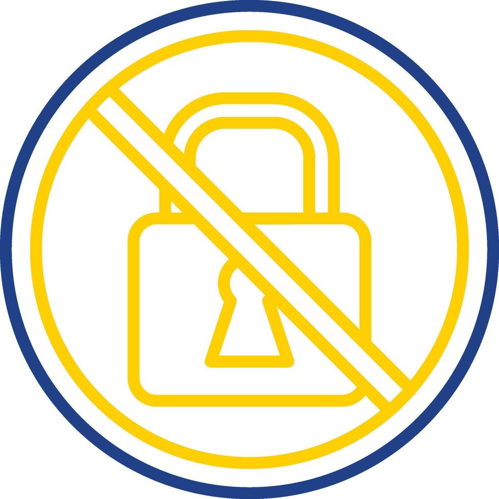 Proibito cartello linea Due colore icona design vettore