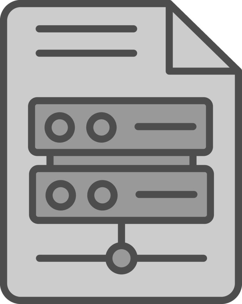 server linea pieno in scala di grigi icona design vettore
