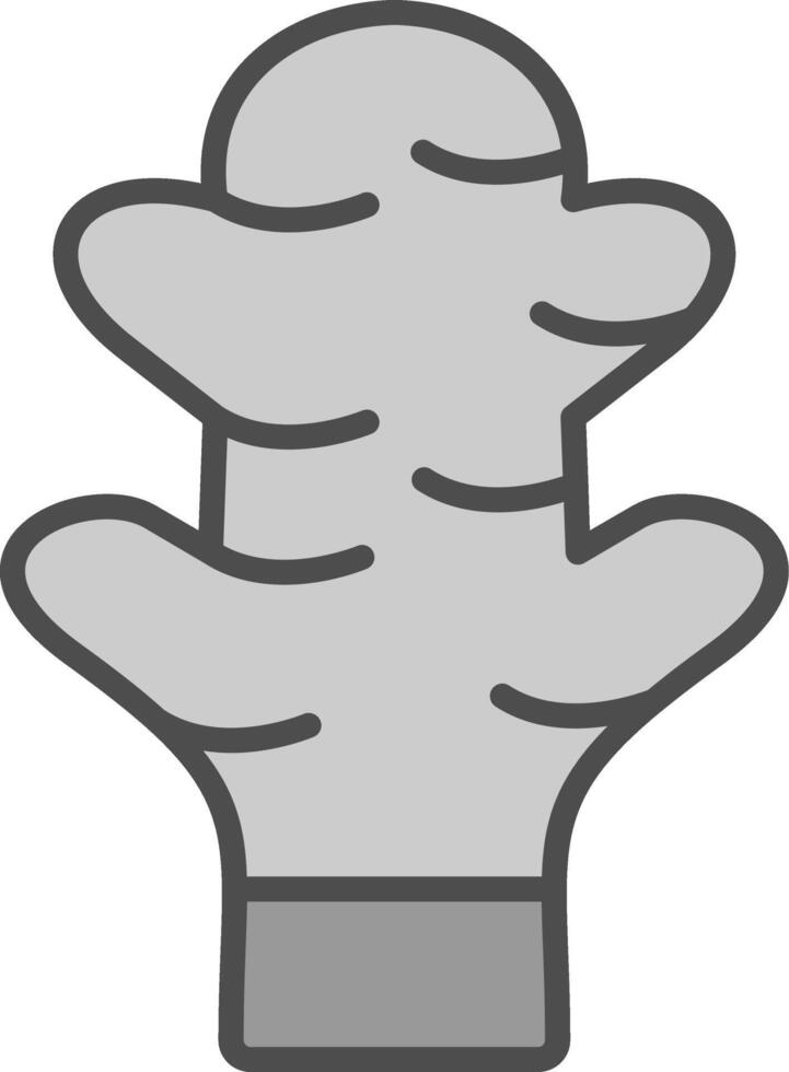 Zenzero linea pieno in scala di grigi icona design vettore