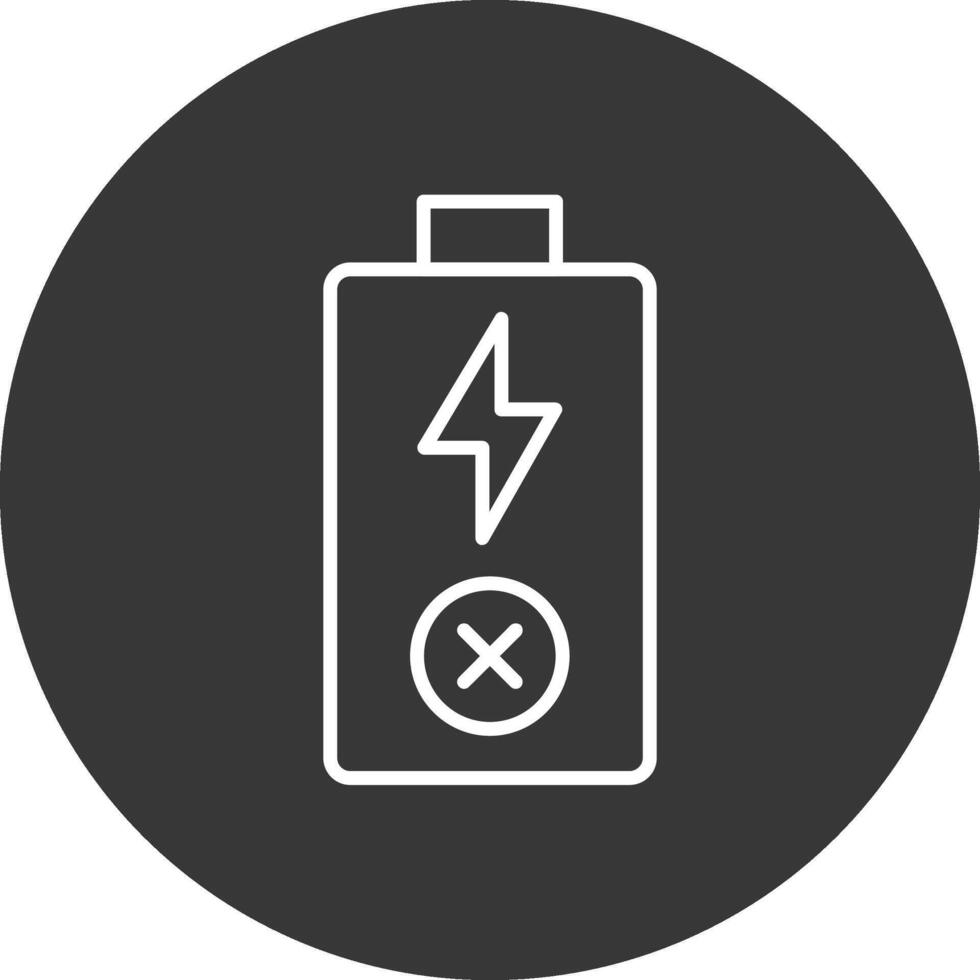 vuoto batteria linea rovesciato icona design vettore