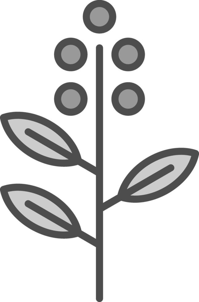 eucalipto linea pieno in scala di grigi icona design vettore