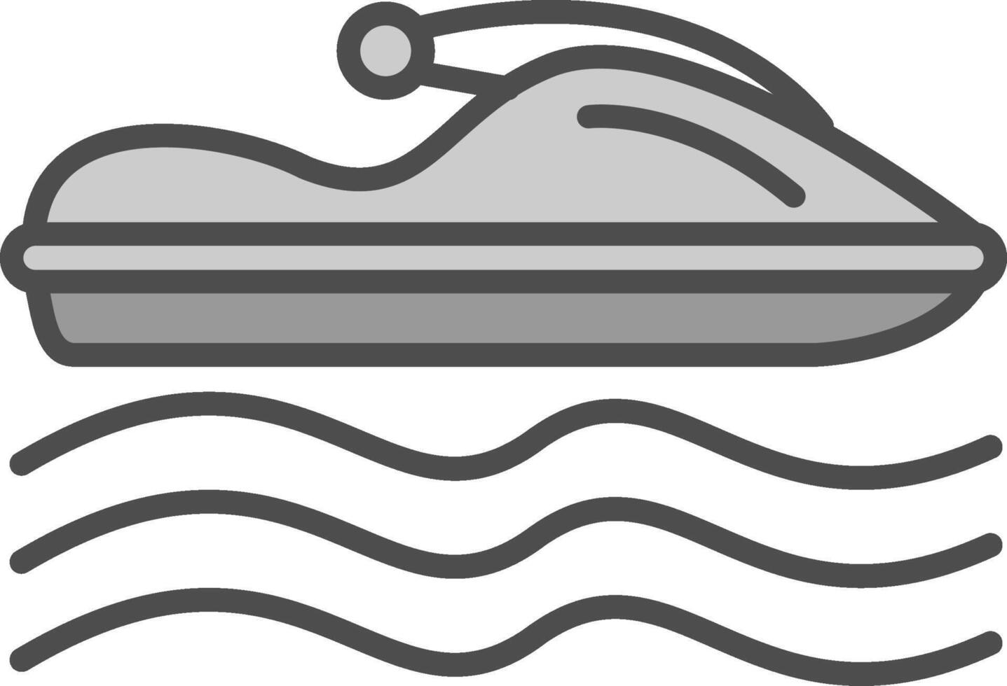 Jet sciare linea pieno in scala di grigi icona design vettore