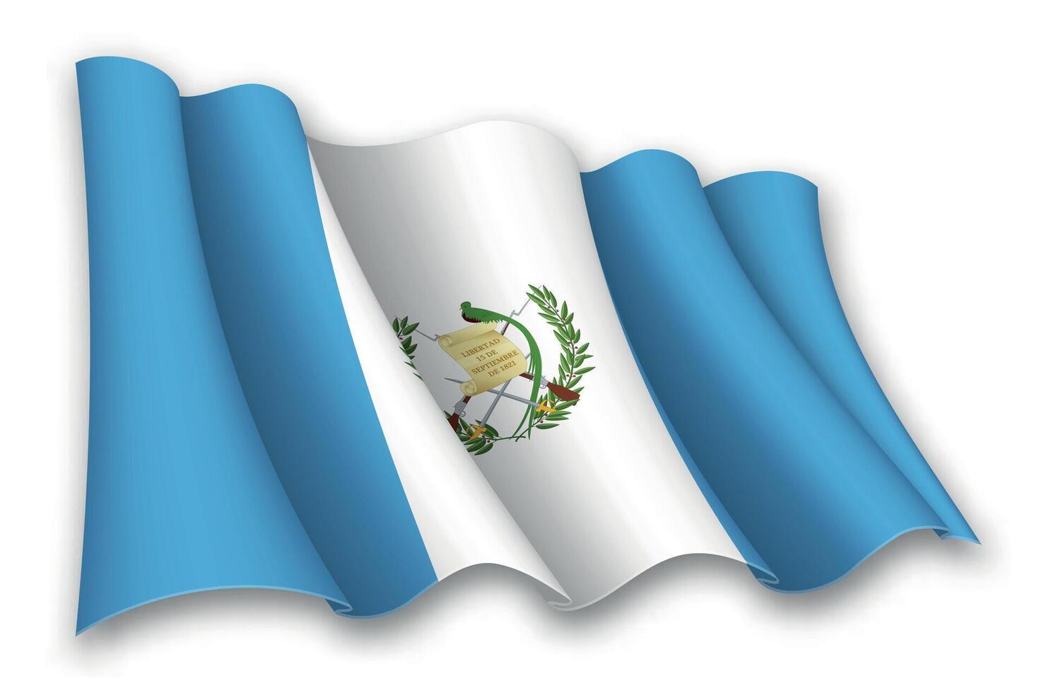 realistico agitando bandiera di Guatemala vettore