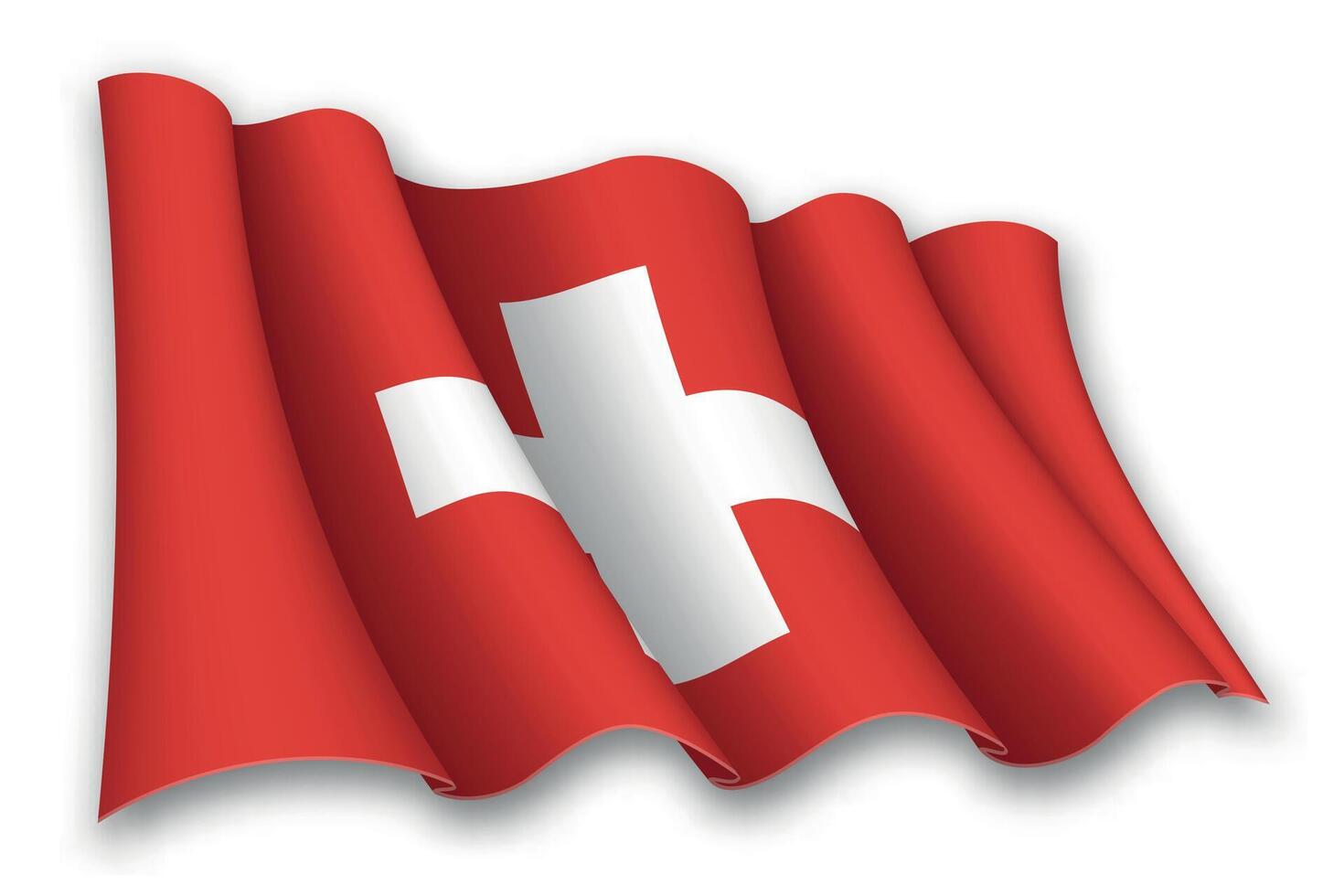 realistico agitando bandiera di Svizzera vettore