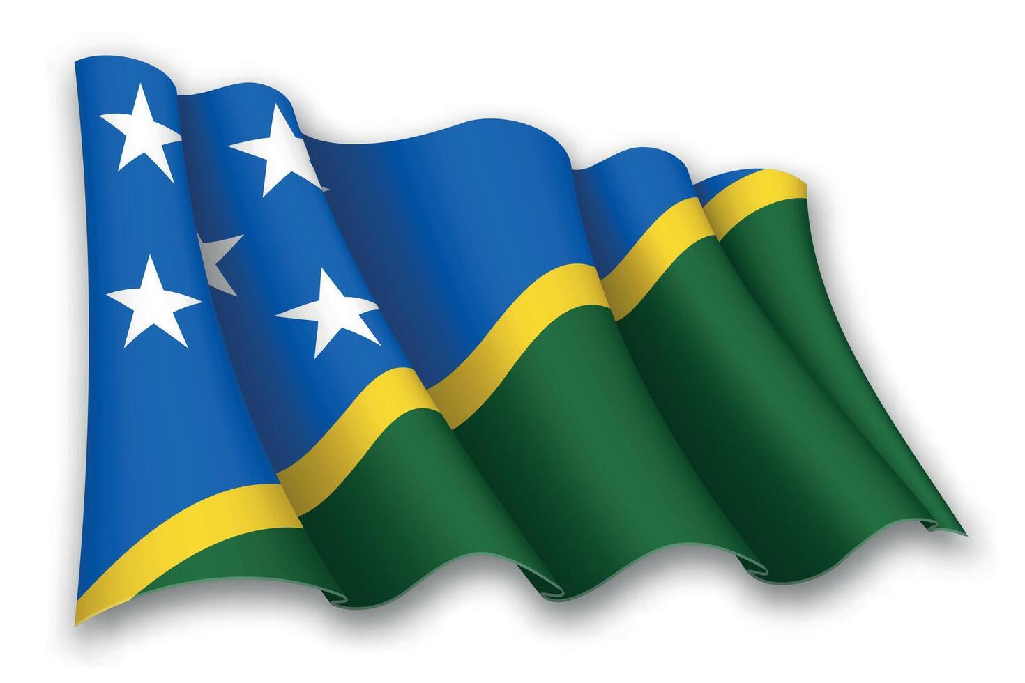 realistico agitando bandiera di Salomone isole vettore