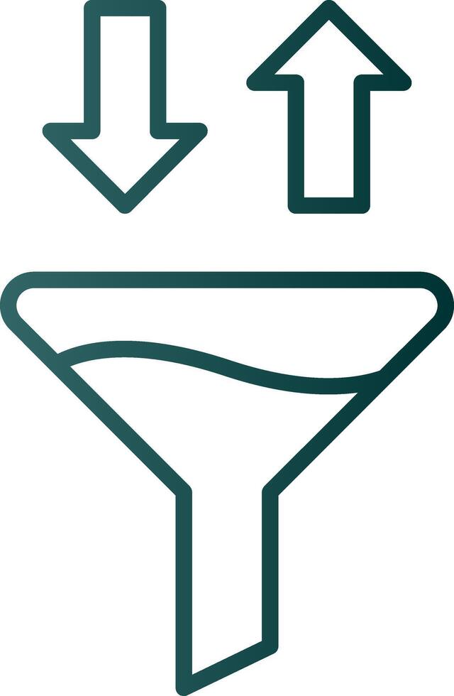 icona del gradiente della linea dell'imbuto vettore