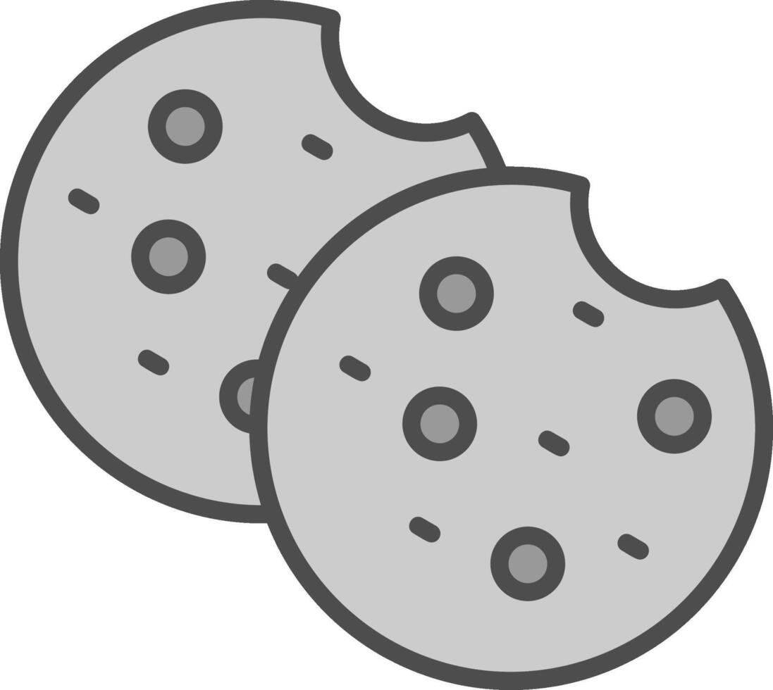 biscotti linea pieno in scala di grigi icona design vettore