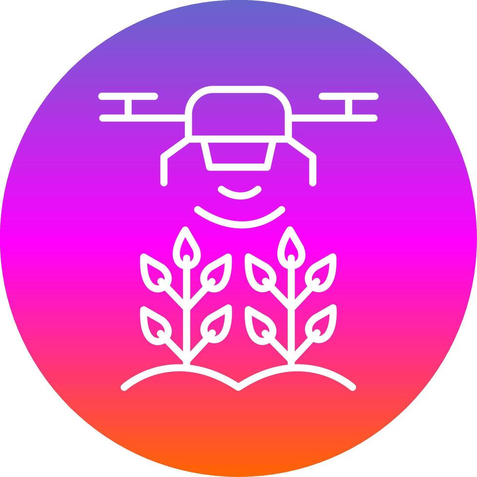 agricolo droni linea pendenza cerchio icona vettore