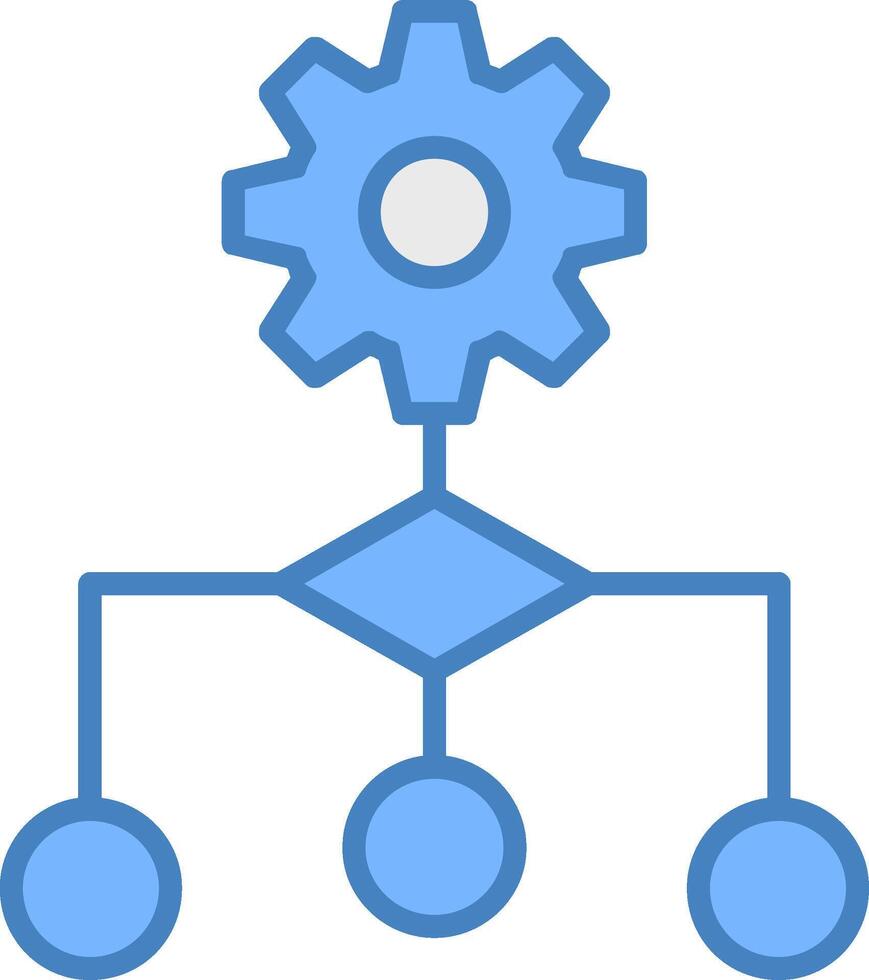 algoritmo linea pieno blu icona vettore