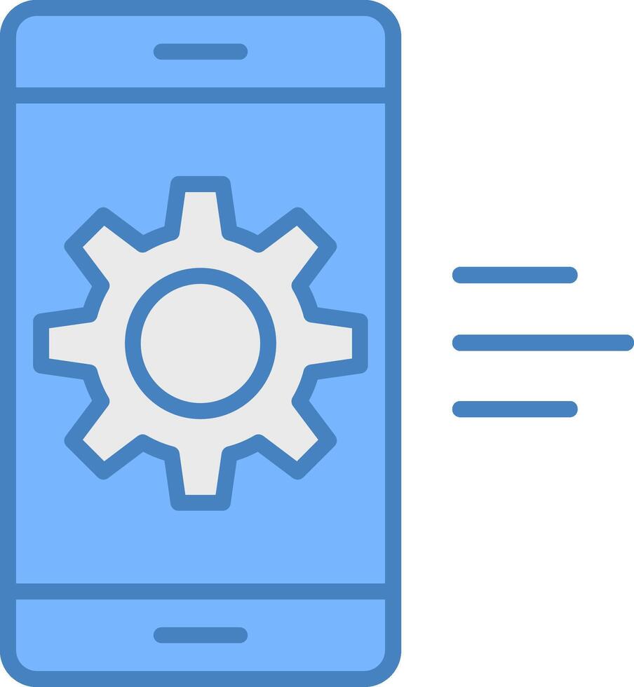 App sviluppo linea pieno blu icona vettore