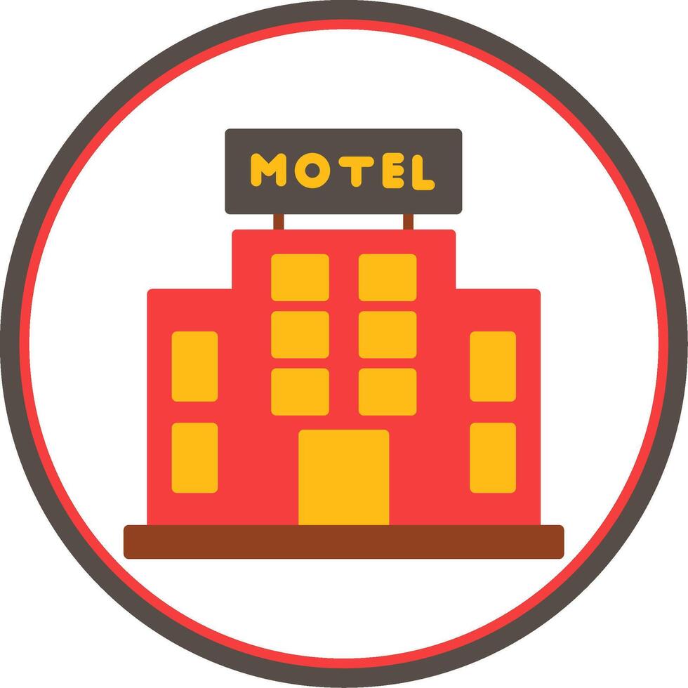 motel piatto cerchio icona vettore