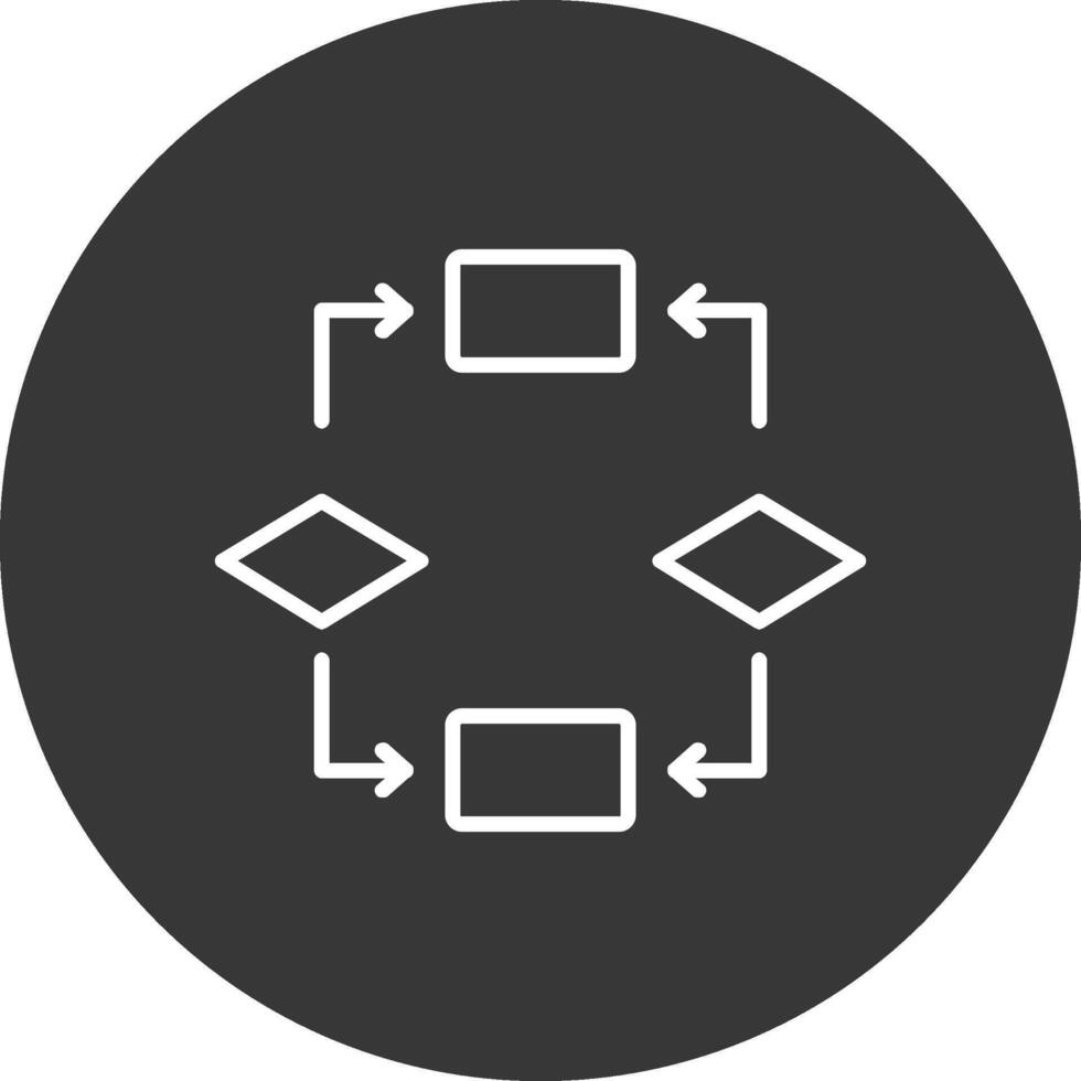 algoritmo linea rovesciato icona design vettore