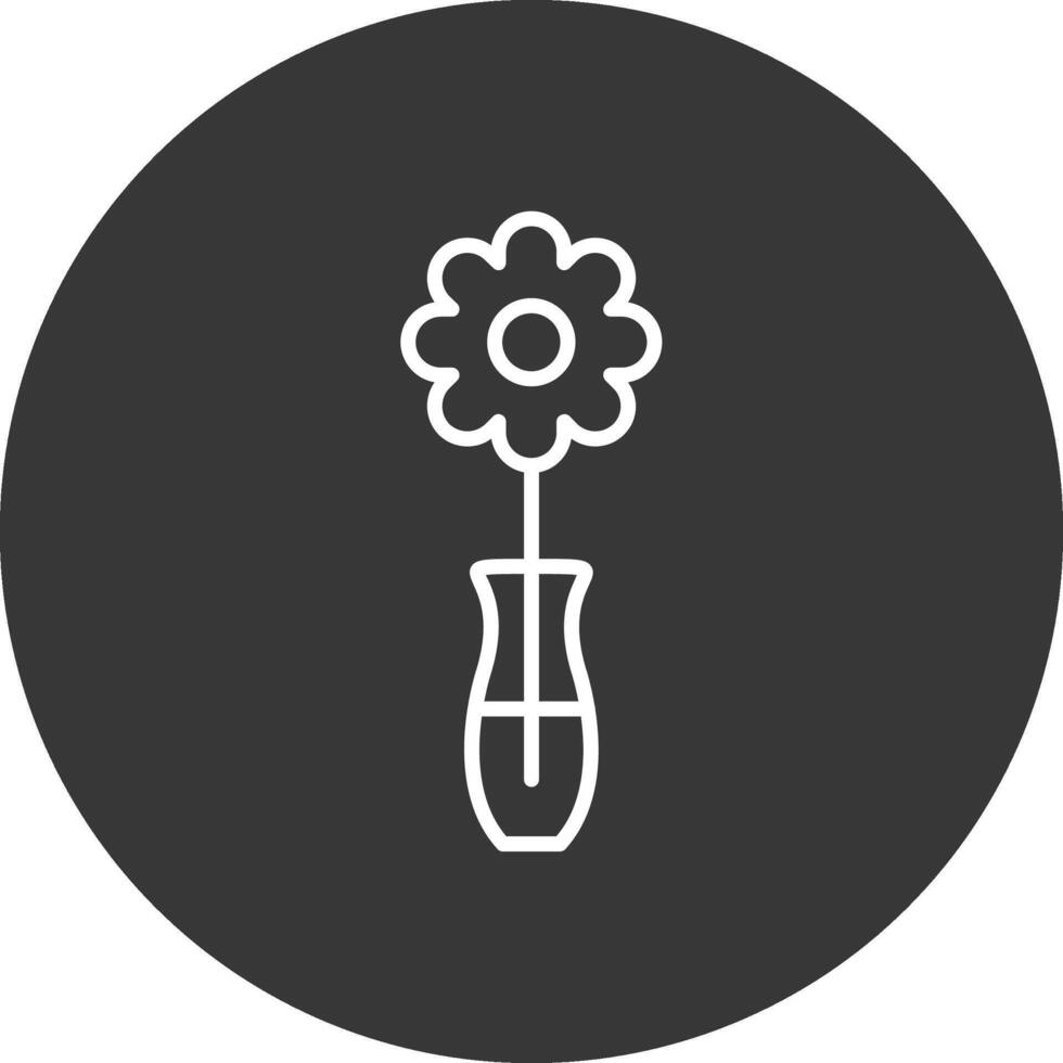 fiore linea rovesciato icona design vettore