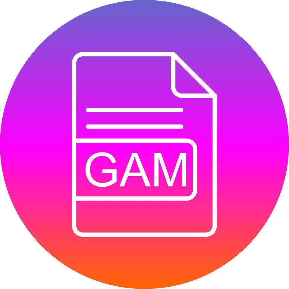 gam file formato linea pendenza cerchio icona vettore