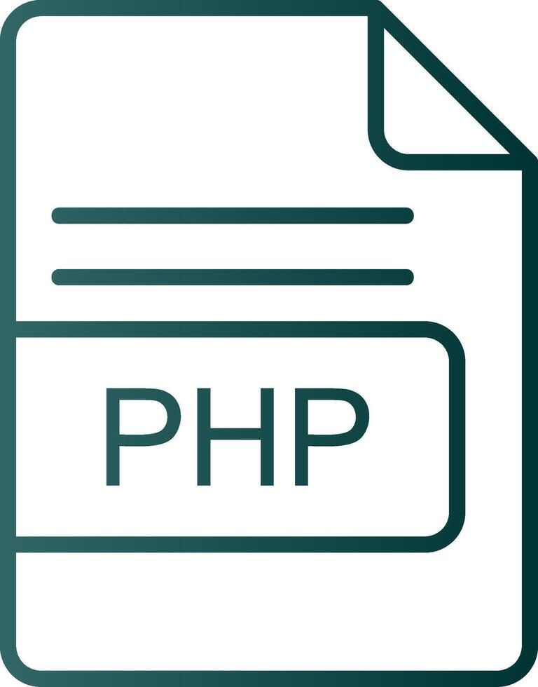 php file formato linea pendenza icona vettore