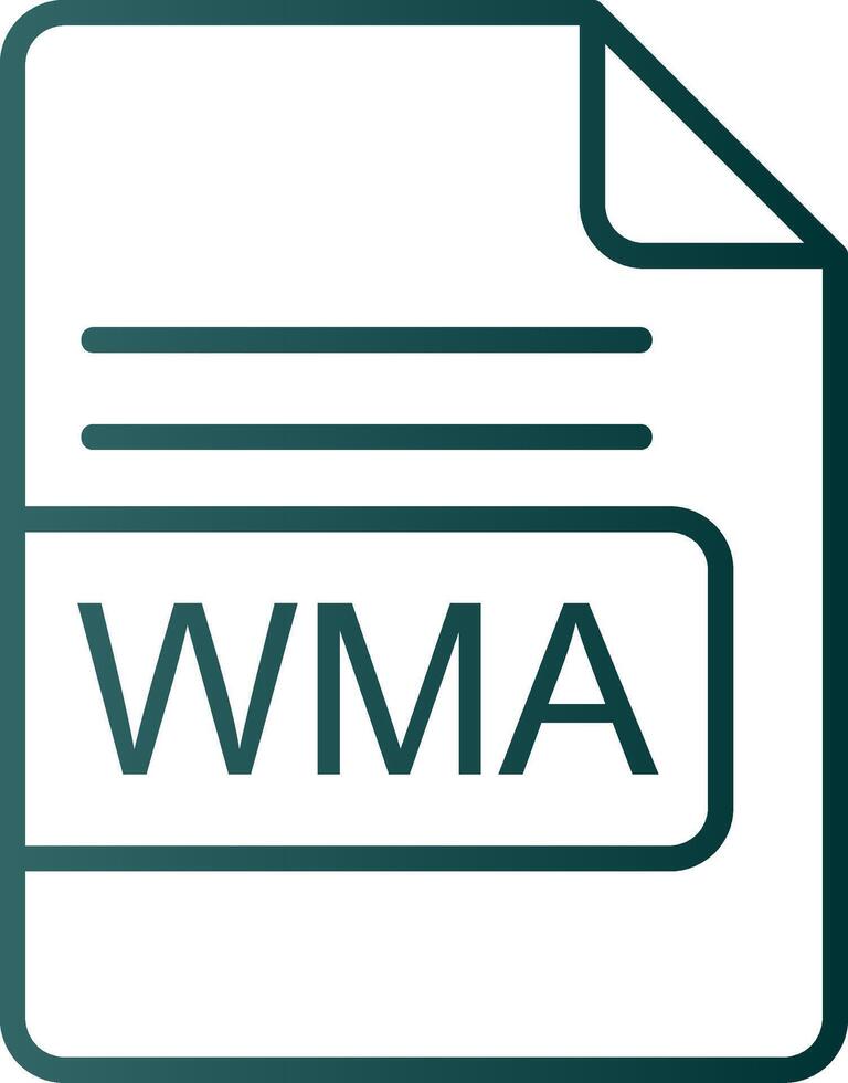 wma file formato linea pendenza icona vettore