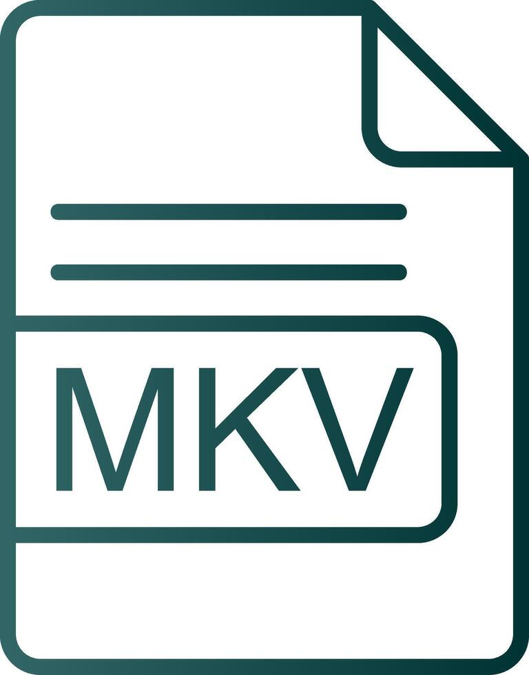 mkv file formato linea pendenza icona vettore