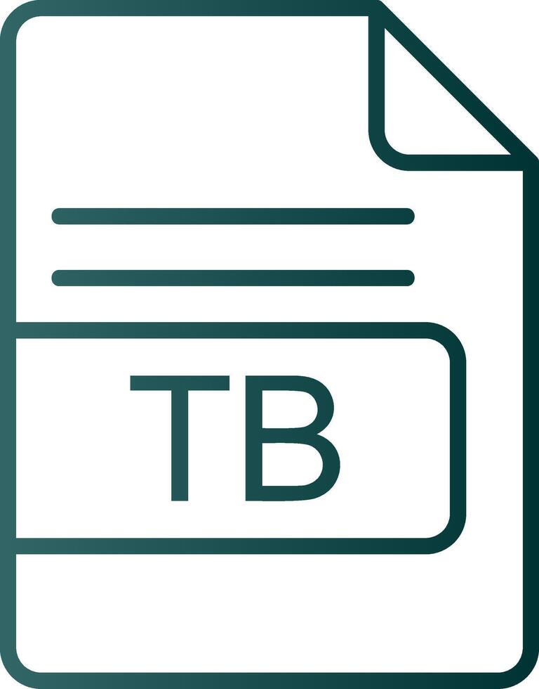 tb file formato linea pendenza icona vettore