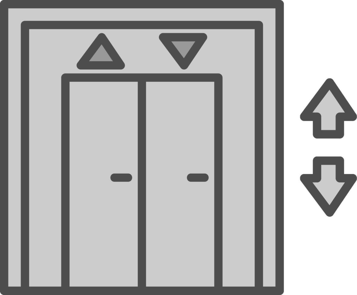 ascensore linea pieno in scala di grigi icona design vettore