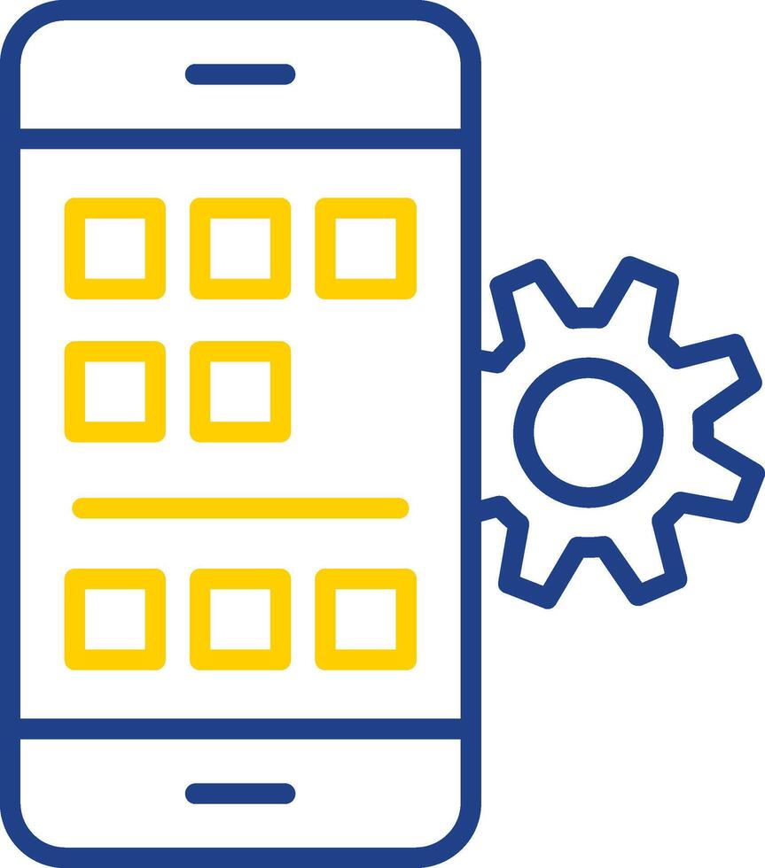 applicazione sviluppo linea Due colore icona design vettore