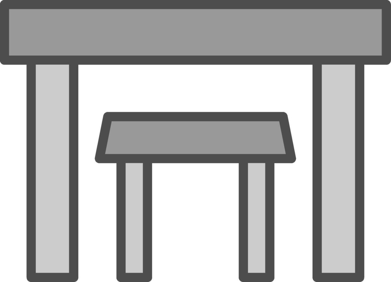 tavoli linea pieno in scala di grigi icona design vettore