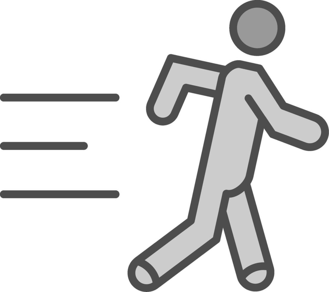 jogging linea pieno in scala di grigi icona design vettore