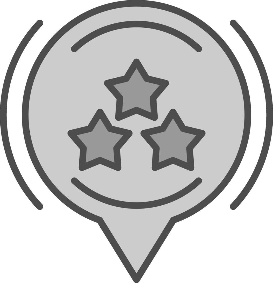 stella linea pieno in scala di grigi icona design vettore