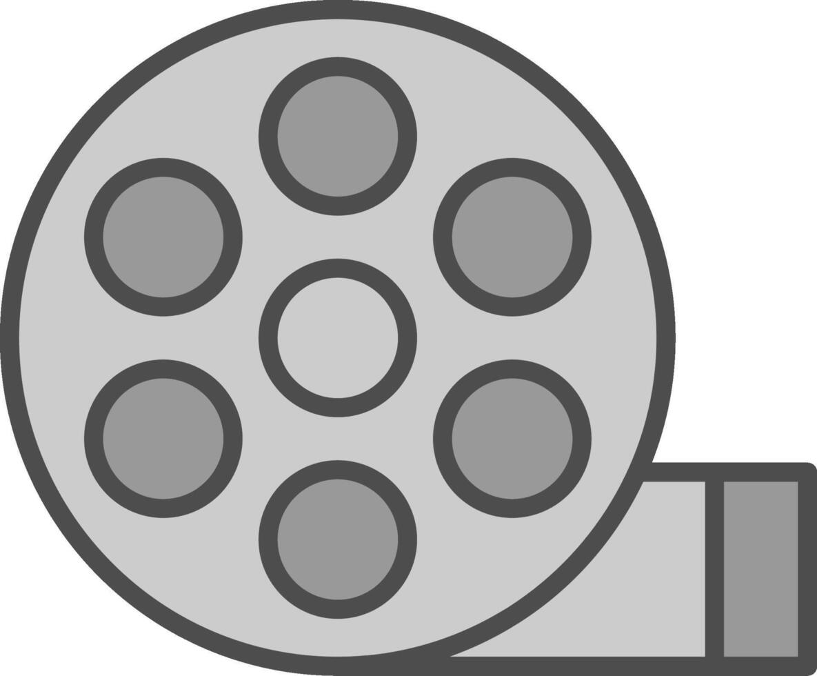 bobina linea pieno in scala di grigi icona design vettore