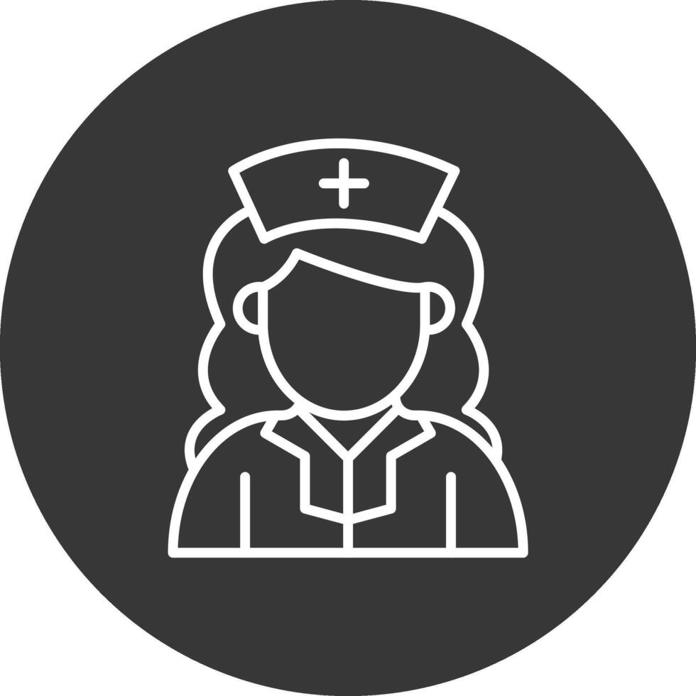 assistenza infermieristica linea rovesciato icona design vettore
