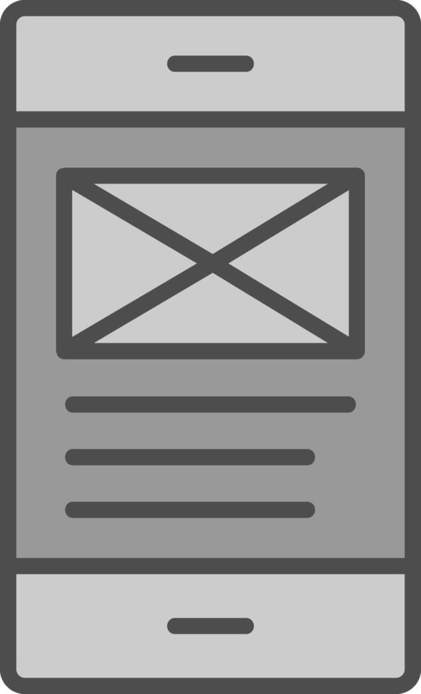 e-mail linea pieno in scala di grigi icona design vettore