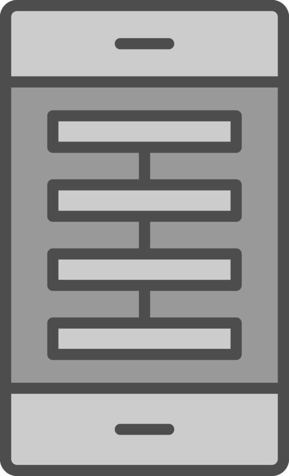 App linea pieno in scala di grigi icona design vettore